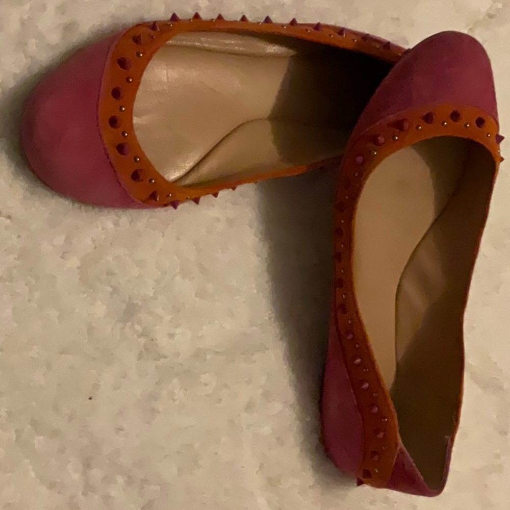 Belle pink and orange spiked flats GUC - Picture 4 of 5